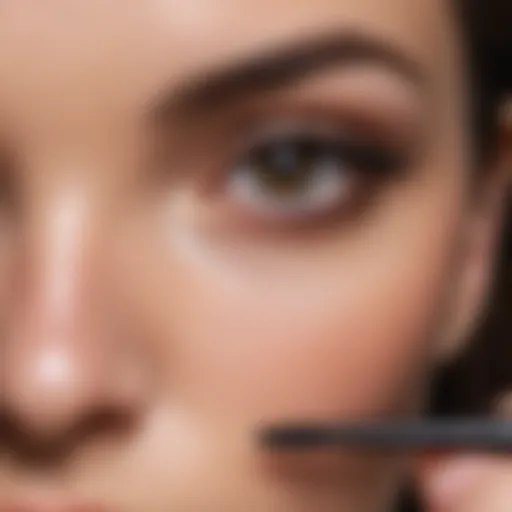 An elegant close-up of eyes with flawless mascara application