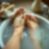 A serene foot soak with natural ingredients