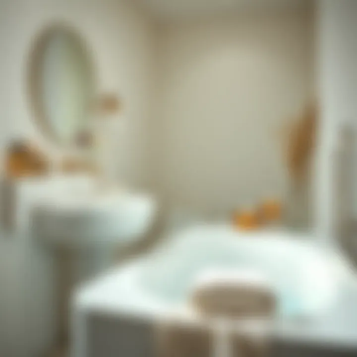 A serene bathroom setting showcasing beauty rituals with white soap.