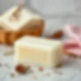 A bar of traditional white soap with natural ingredients.