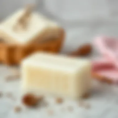 A bar of traditional white soap with natural ingredients.