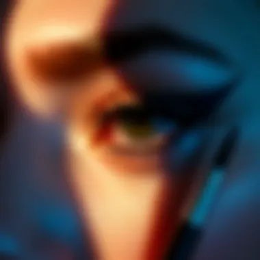 Close-up of an eye with bold eyeliner techniques