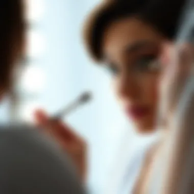 Expert applying makeup with precision