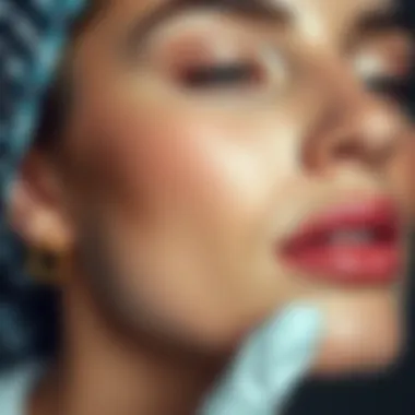 Close-up of a radiant complexion after botox