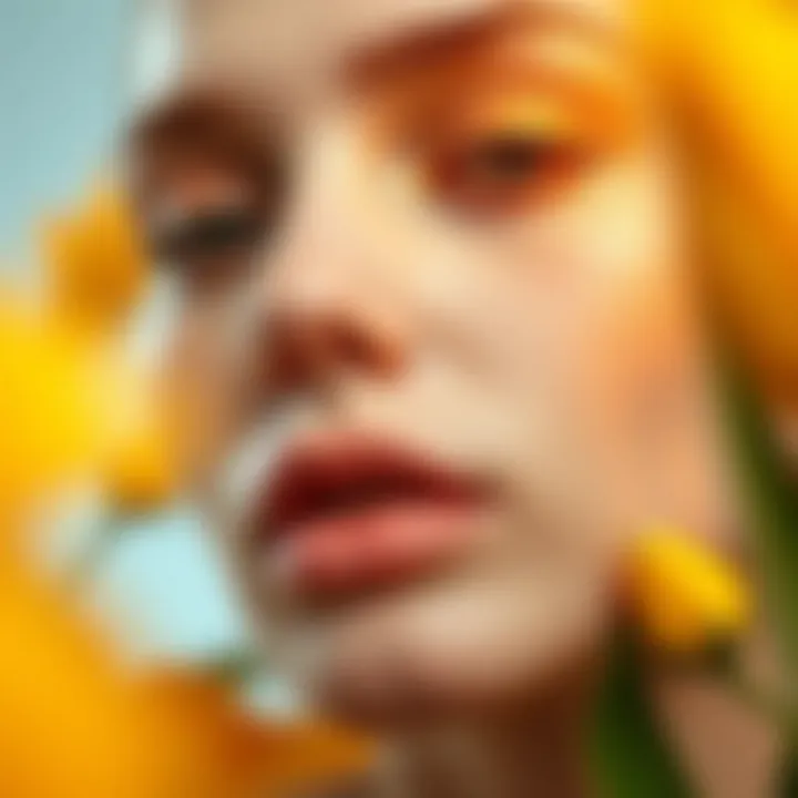 Glowing skin after using vitamin C serum