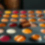 A captivating display of various caramel hair dye shades on a color palette.