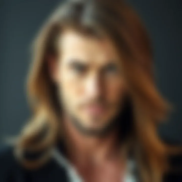 Chris Hemsworth showcasing a sleek long hairstyle.