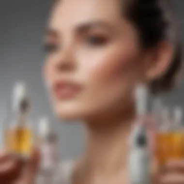 Various skin care serums arranged aesthetically with natural ingredients