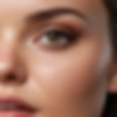 Close-up of concealer application under the eyes