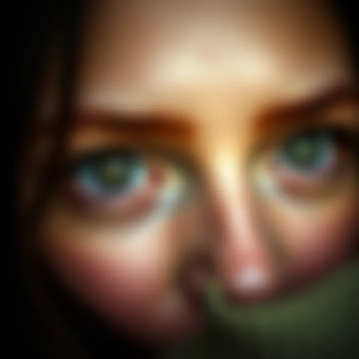 A close-up of mesmerizing hazel eyes showcasing their depth and intrigue.