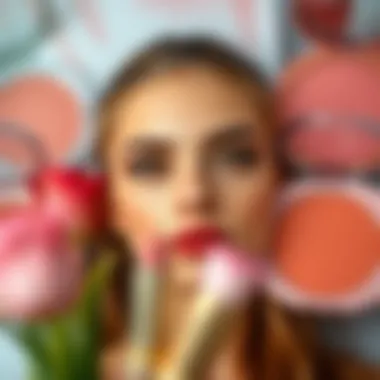 Diverse blush colors arranged for a stunning look