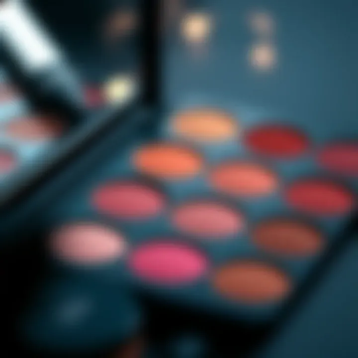 A palette showcasing suitable blush shades for dark complexion