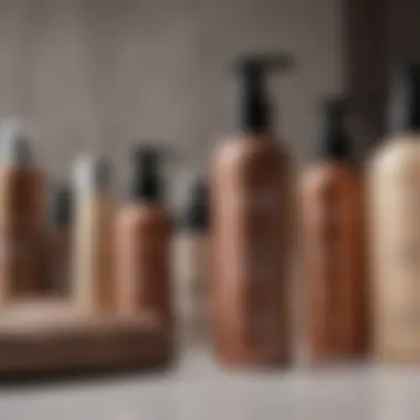 A beauty product display featuring hair care essentials for brunette shades