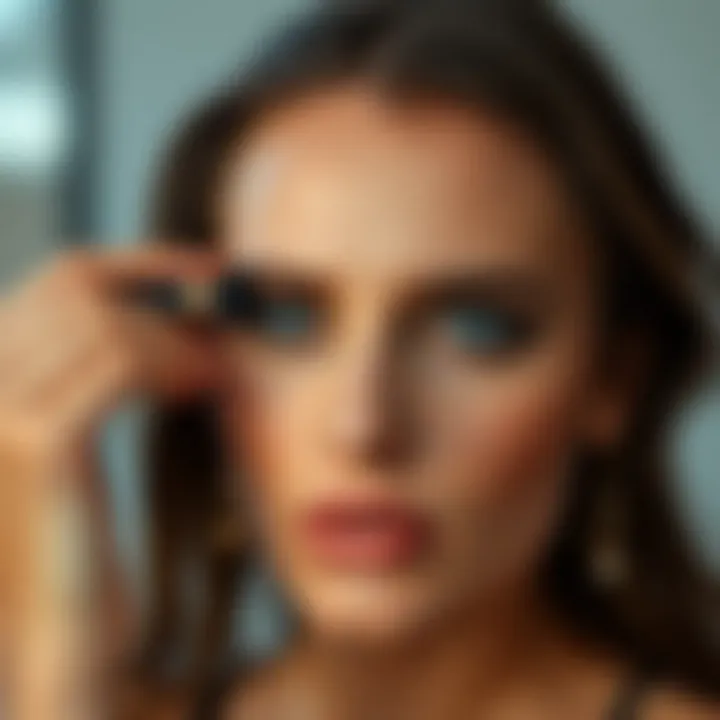 Model showcasing eyeliner application techniques