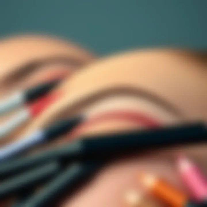 Diverse eyeliners on display