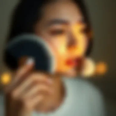 Demonstration of utilizing a fan brush for highlighting