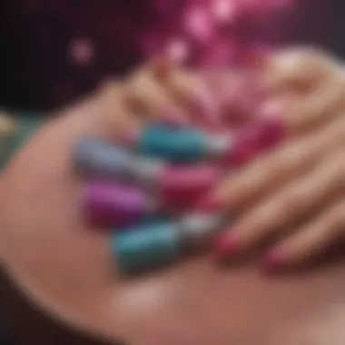 Vibrant Flormar Glitter Nail Polish Collection A vibrant display of Flormar glitter nail polish shades arranged aesthetically