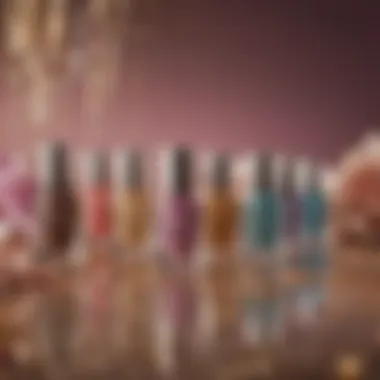 Elegant Display of Flormar Glitter Shades An elegant setup showcasing different Flormar glitter shades with decorative elements