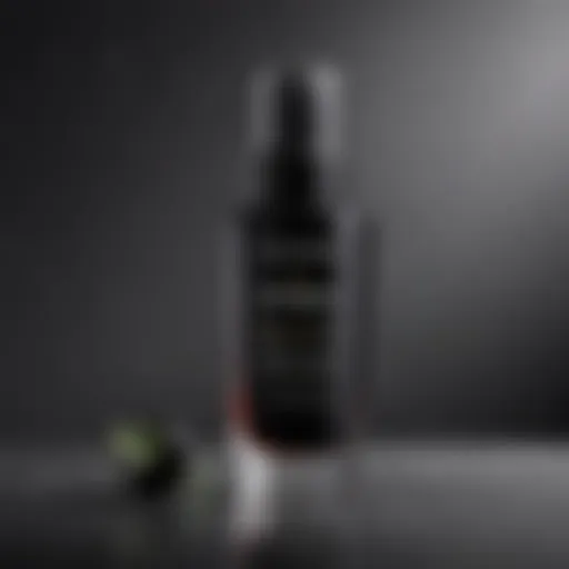 Detailed view of Garnier Black Serum bottle with a soft-focus background