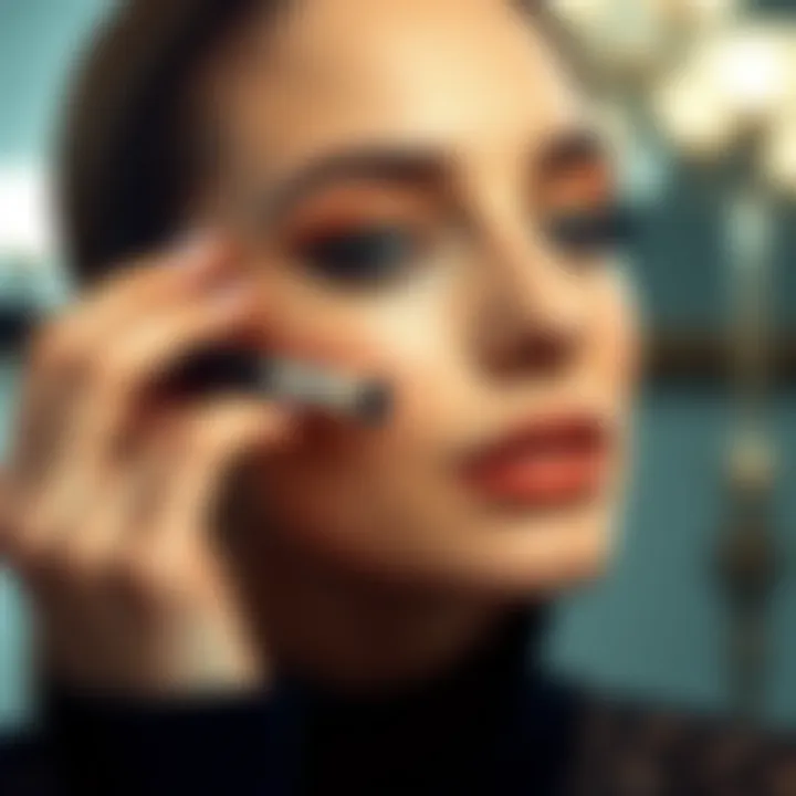 Elegant makeup application highlighting techniques