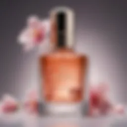 Elegant fragrance bottle showcasing floral notes