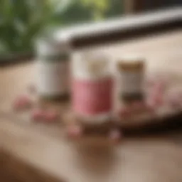 A serene view of collagen supplements on a wooden table