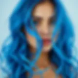 Vibrant blue hair with stylish waves