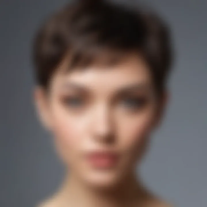 Chic pixie cut highlighting facial features