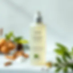 Moisturizing shampoo bottle with natural ingredients