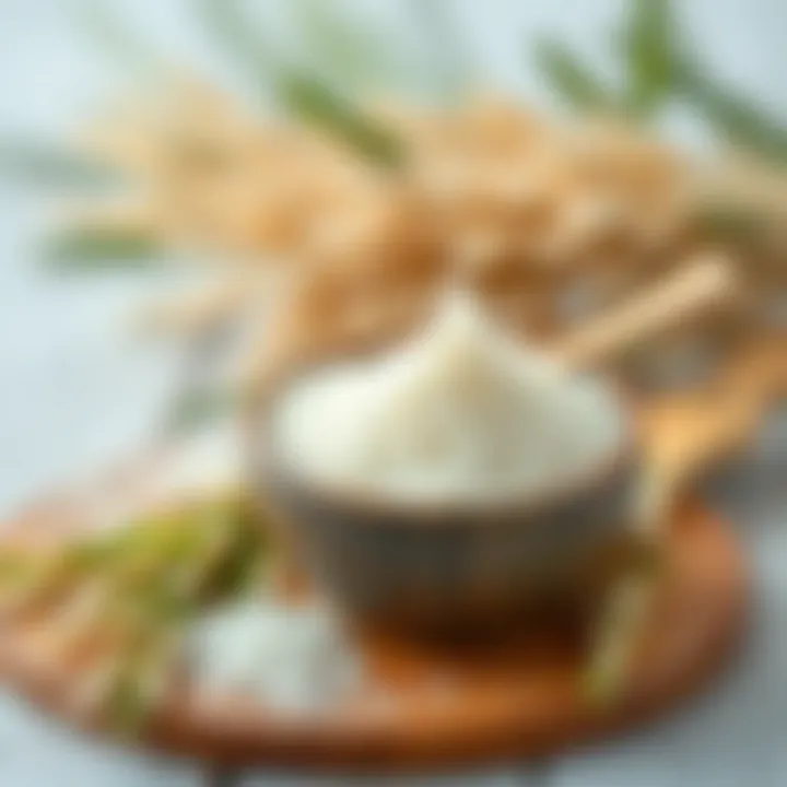 Natural ingredients used in hair nourishment with rice water