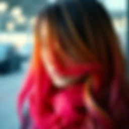 Vibrant ombre hair showcasing a gradient effect