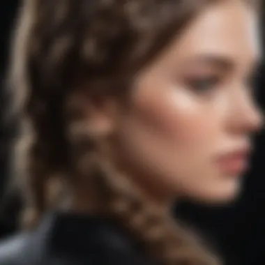 Close-up of a sophisticated front-braided hairdo highlighting creativity