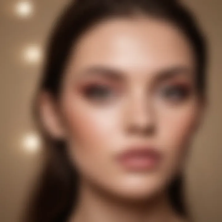 Close-up of makeup application highlighting color choices