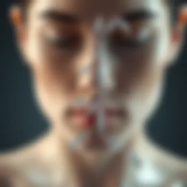 Artistic representation of peptides in cosmetics