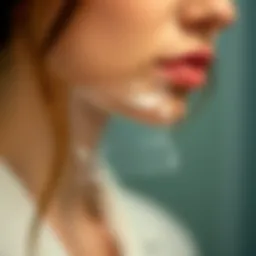 Close-up of adhesive tape residue on a mirror surface