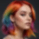 Vibrant rainbow hair showcasing a mix of colors