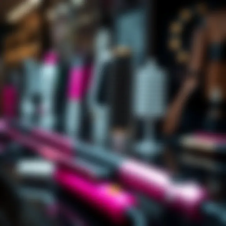 Various models of curling devices displayed