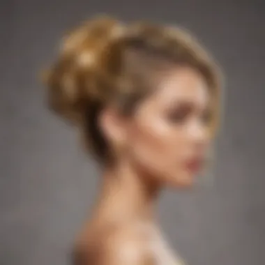 Elegant hairstyle featuring yellow balayage in a chic updo