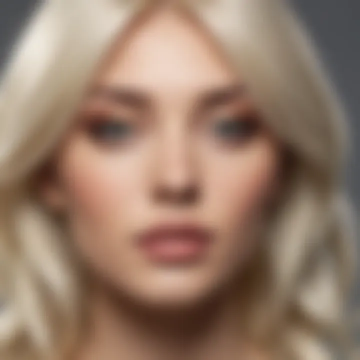 Close-up of various shades of platinum blonde