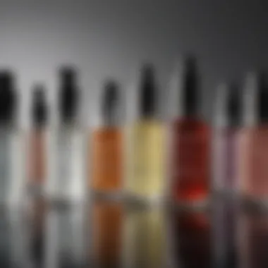 Selection of serums organized by skin type, representing personalized skincare