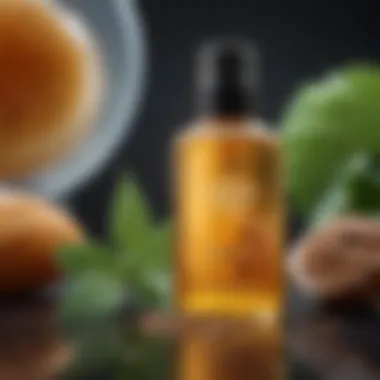 Close-up of shampoo ingredients highlighting natural elements