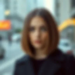 Chic bob haircut showcasing sleek lines