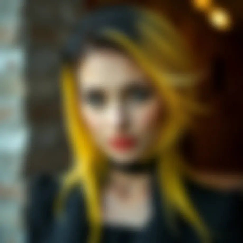 A striking black and yellow hair combination showcasing a stylish hairstyle.