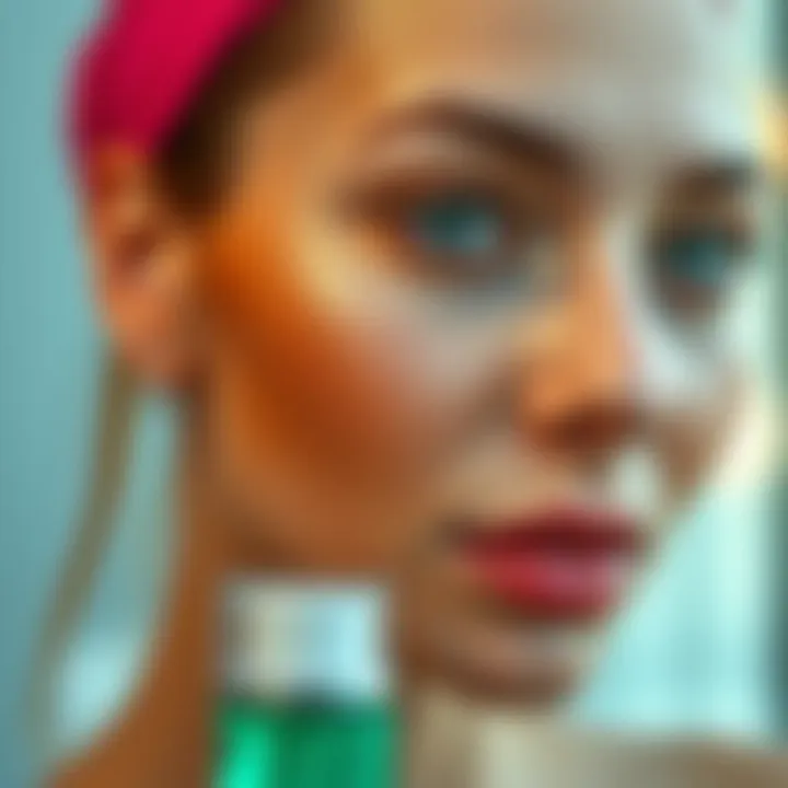 Different skin types with corresponding products