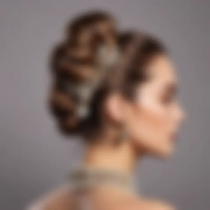 Sophisticated bun adorned with accessories