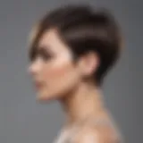 Stylish asymmetrical short haircut showcasing an elegant side profile