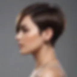Stylish asymmetrical short haircut showcasing an elegant side profile