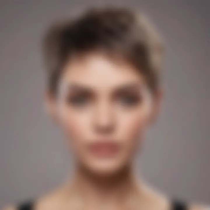 Woman with a chic short hairstyle accentuating facial features