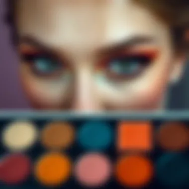 Color palette showcasing various shades ideal for fox eye makeup