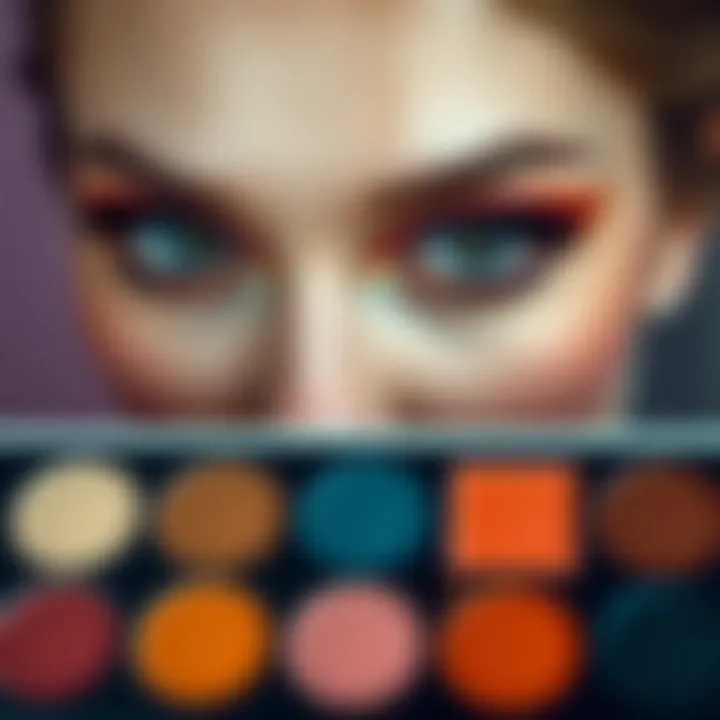 Color palette showcasing various shades ideal for fox eye makeup